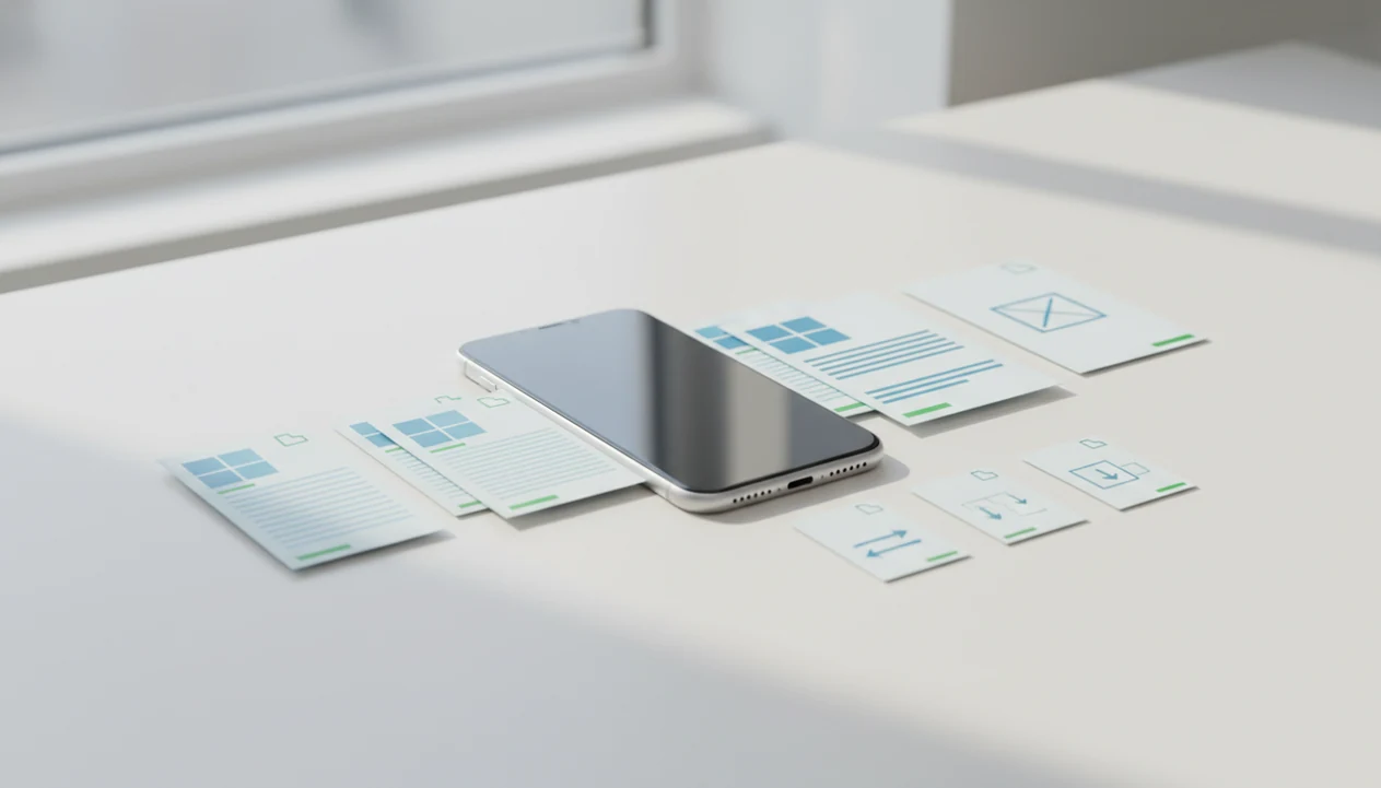 A smartphone and document pages illustrate mobile PDF conversion, merging, splitting, and compression workflows.
